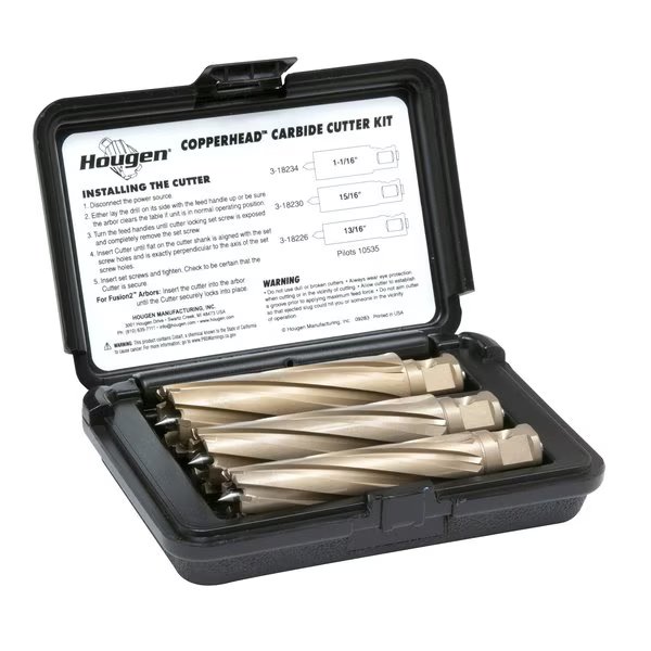 Copperhead Carbide Cutter Kit 13/16, 15/16, 1-1/16 in. 3 in. DOC, Hougen, Mfr#: 18985-3